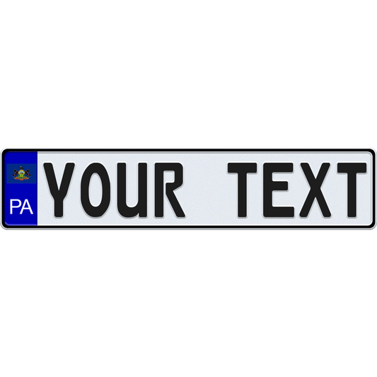 Pennsylvania European License Plate