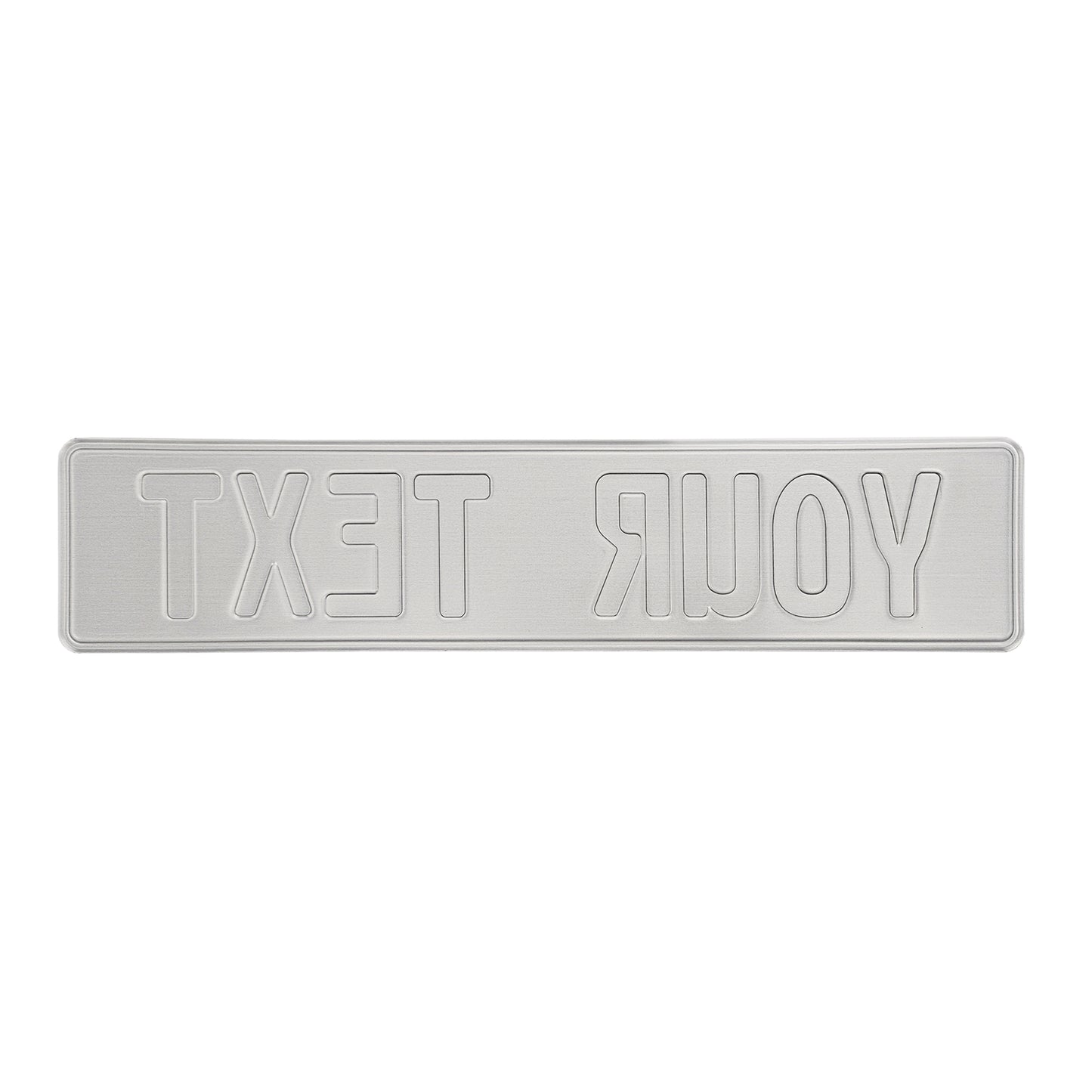 Back of embossed Aluminum European license plate