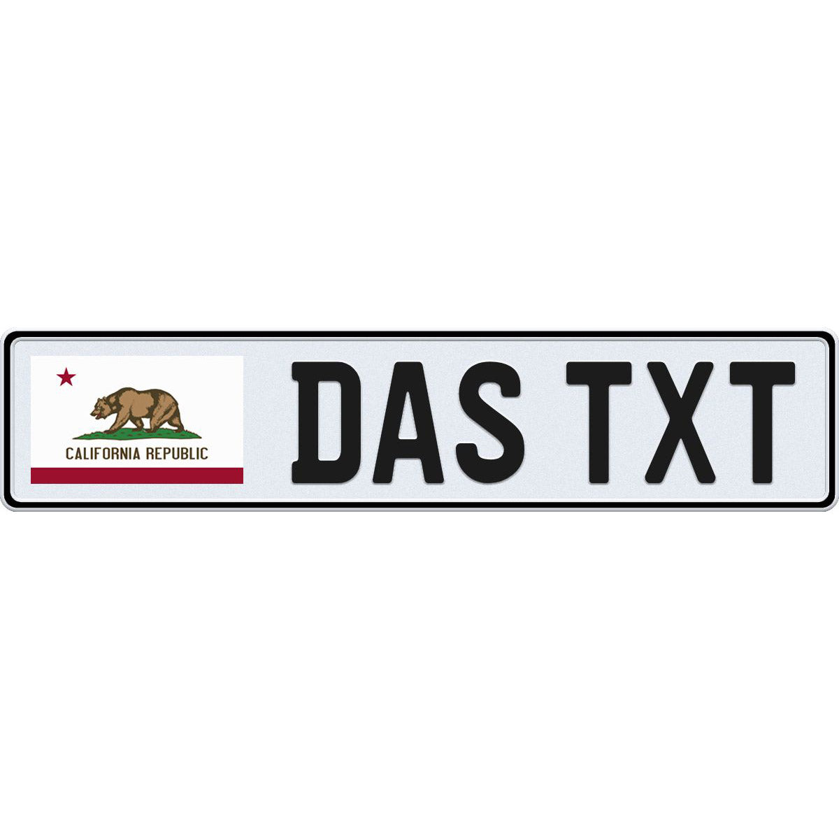 California European license plate