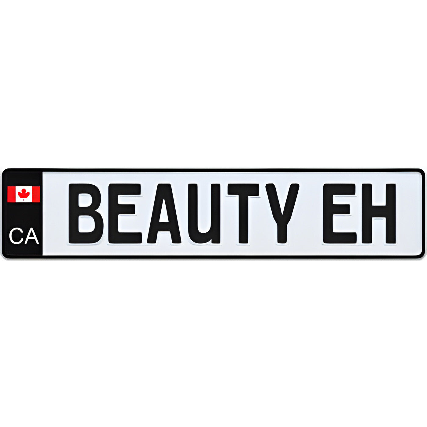 Canada Euro Style Licence Plate with Black Decal