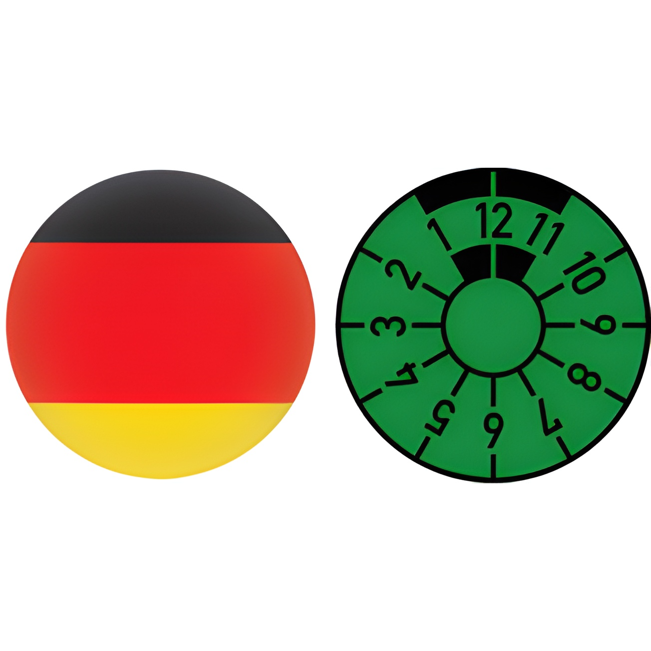 German flag registration seal set for license plates