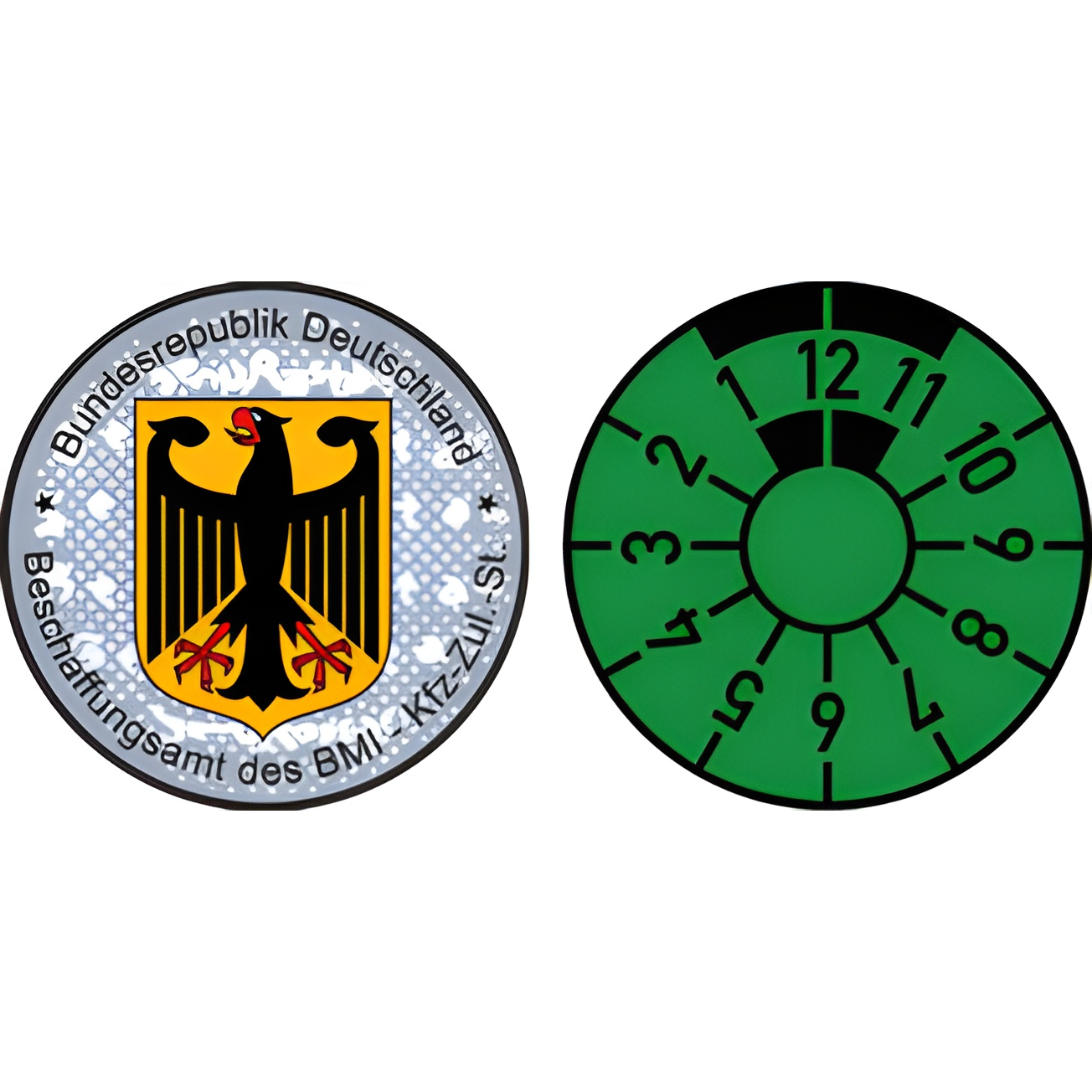 German government registration seal set for license plates