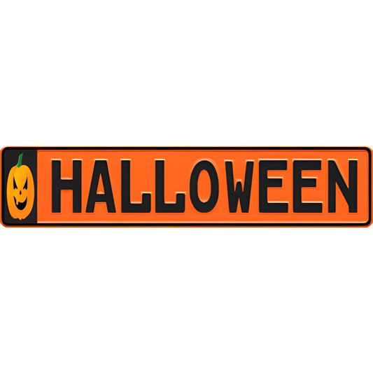 Halloween Pumpkin Euro Style License Plate