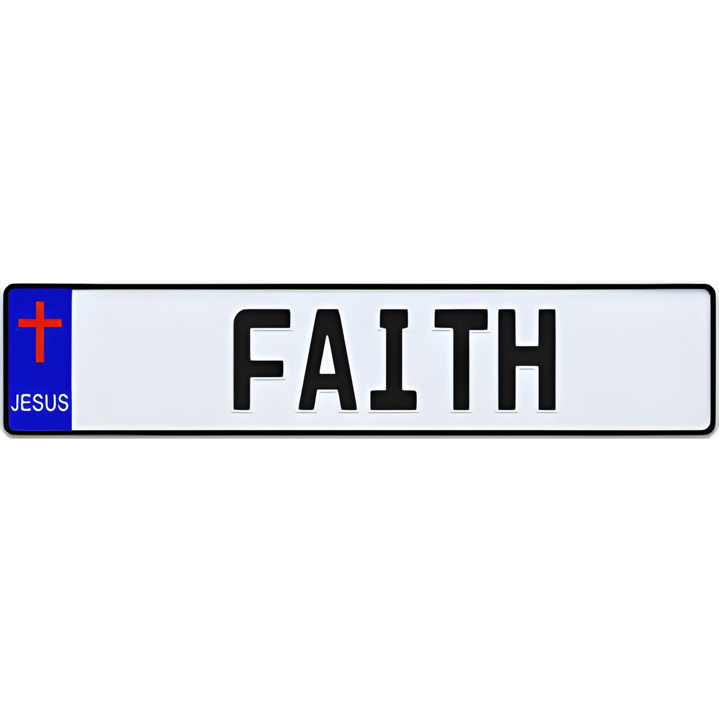 Jesus Cross Euro Style License Plate