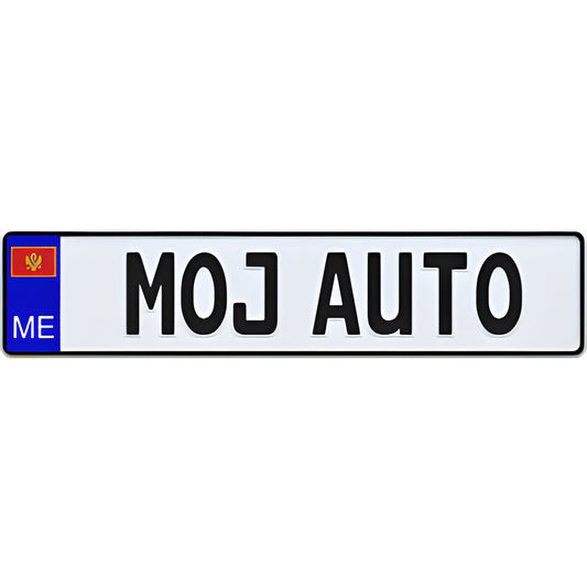 Montenegro Euro Style License Plate