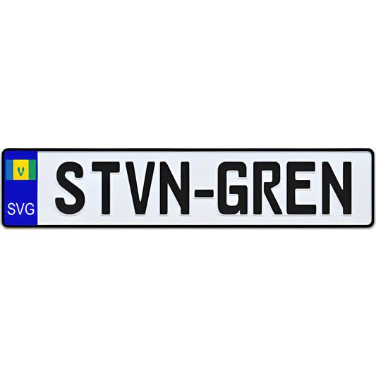 St. Vincent & the Grenadines Euro Style License Plate