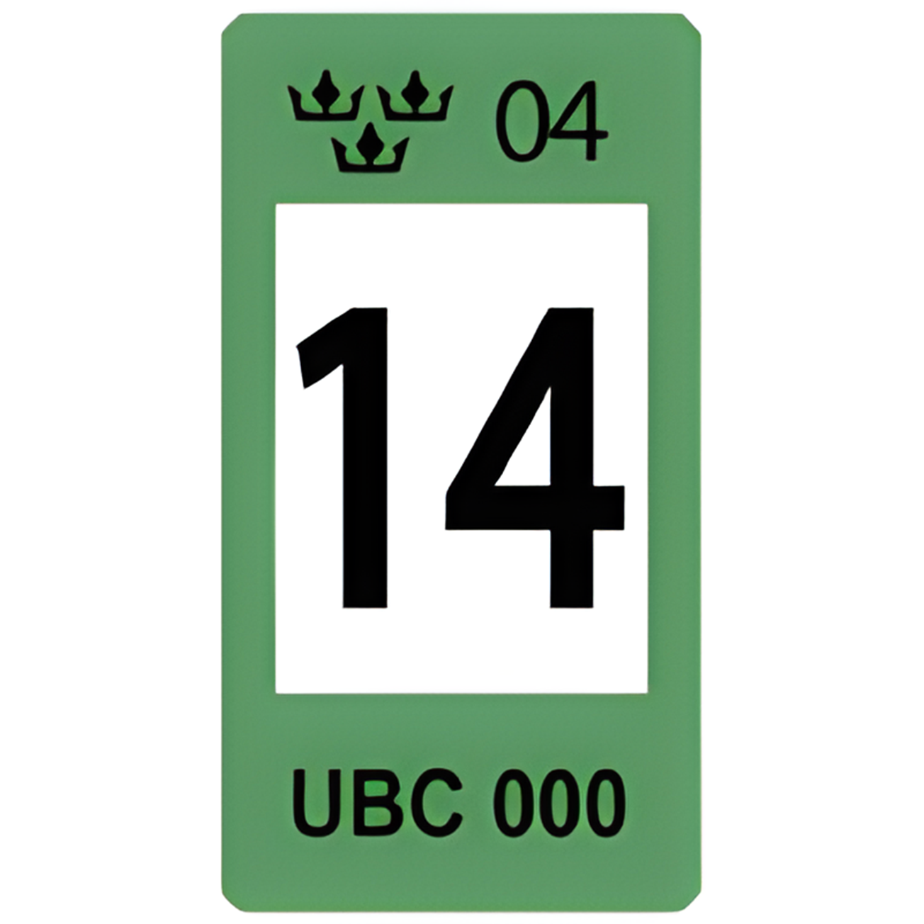 Sweden Green 14 Registration Seal