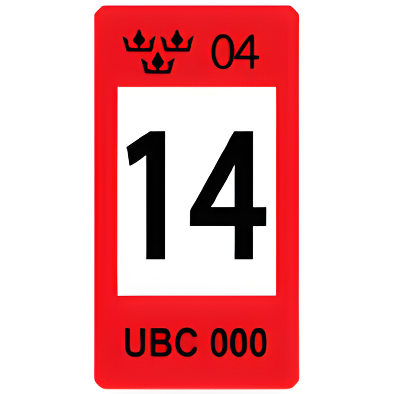 Sweden Red 14 Registration Seal