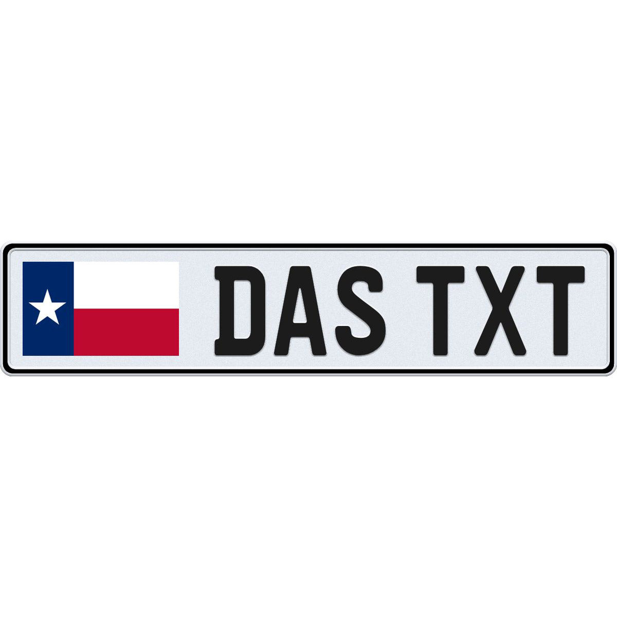 Texas European license plate