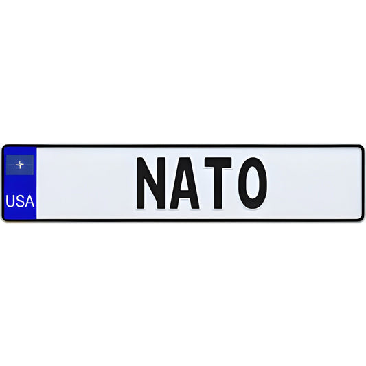 USA NATO Euro Style License Plate