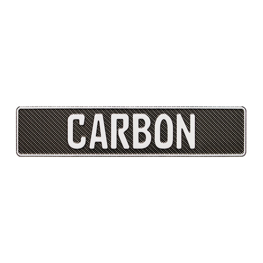 White on Carbon Fiber European License Plate