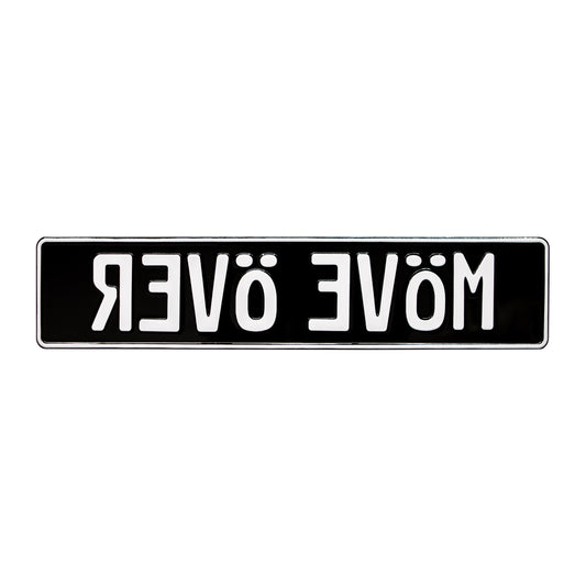 White on Gloss Black European License Plate