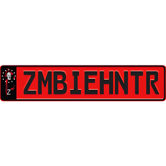 Zombie Euro Style License Plate