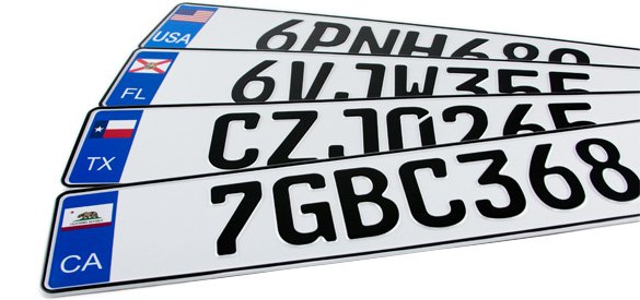 US State European License Plates